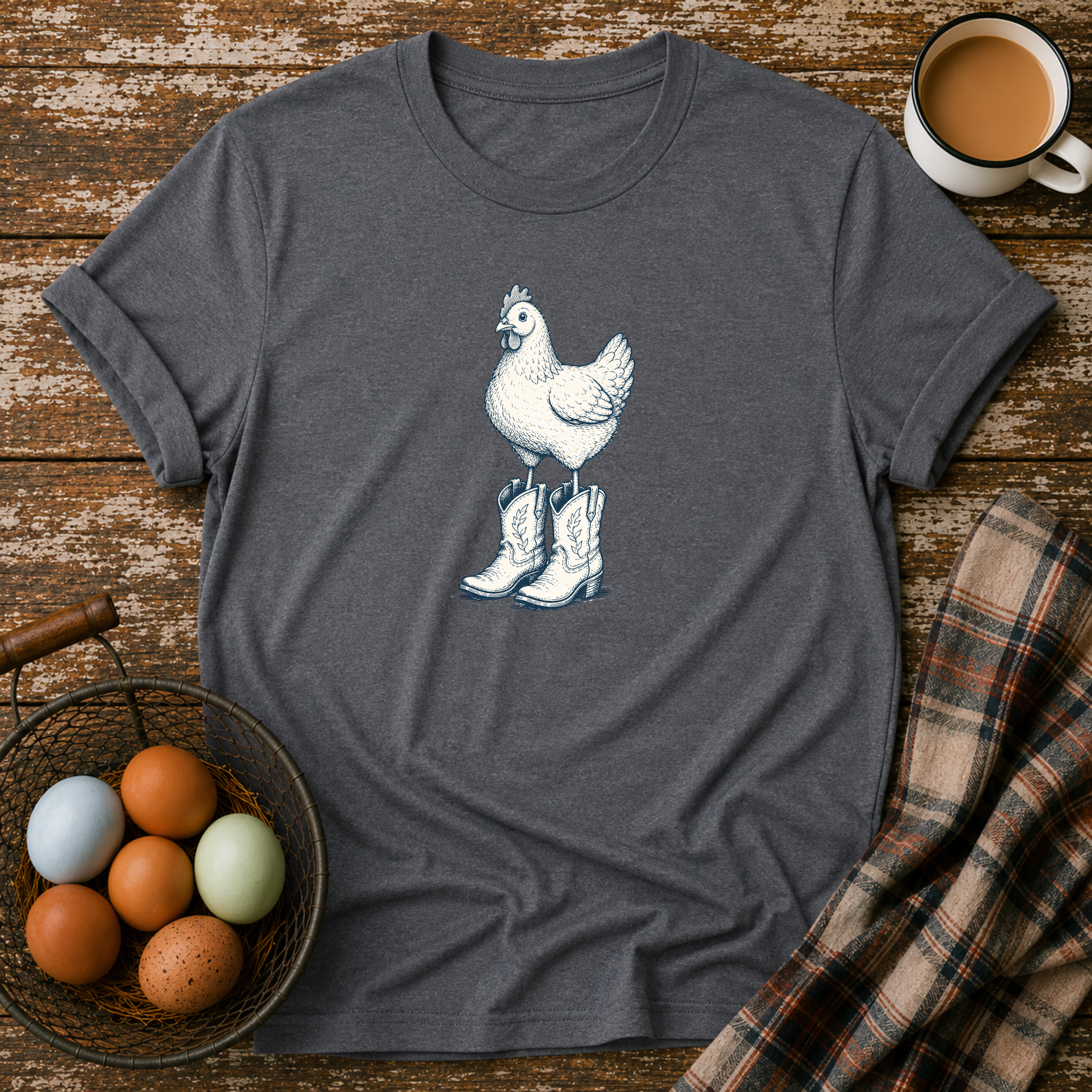 Chicken Wearing Cowboy Boots T-Shirt