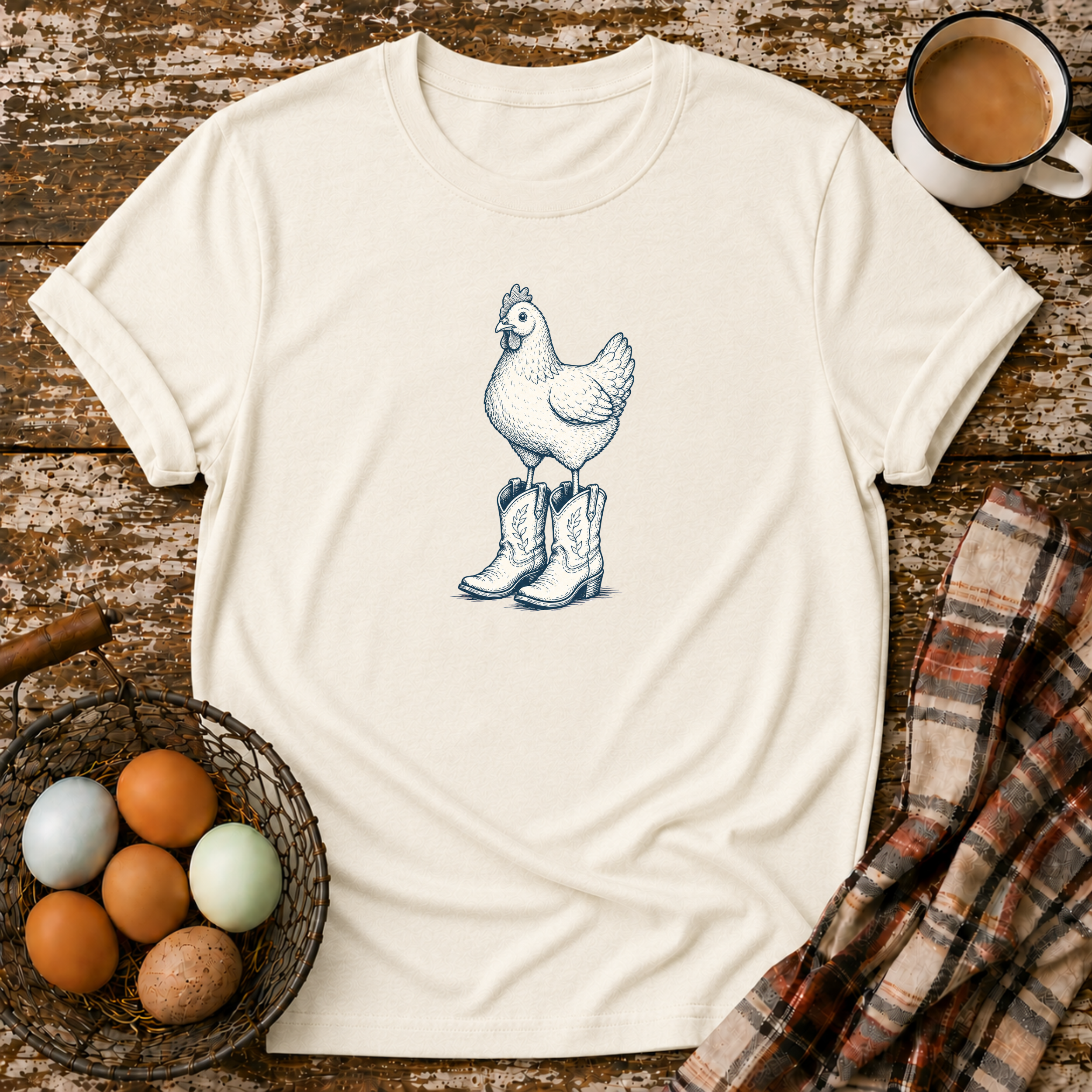 Chicken Wearing Cowboy Boots T-Shirt