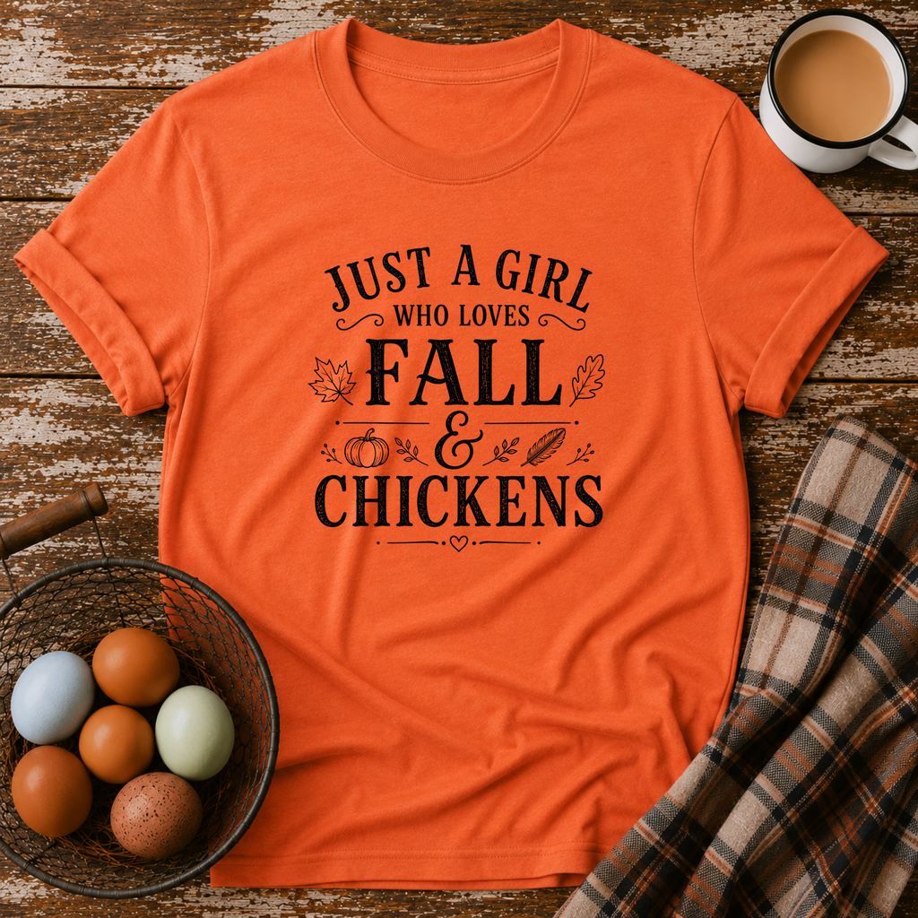 Just A Girl Who Loves Fall & Chickens T-Shirt