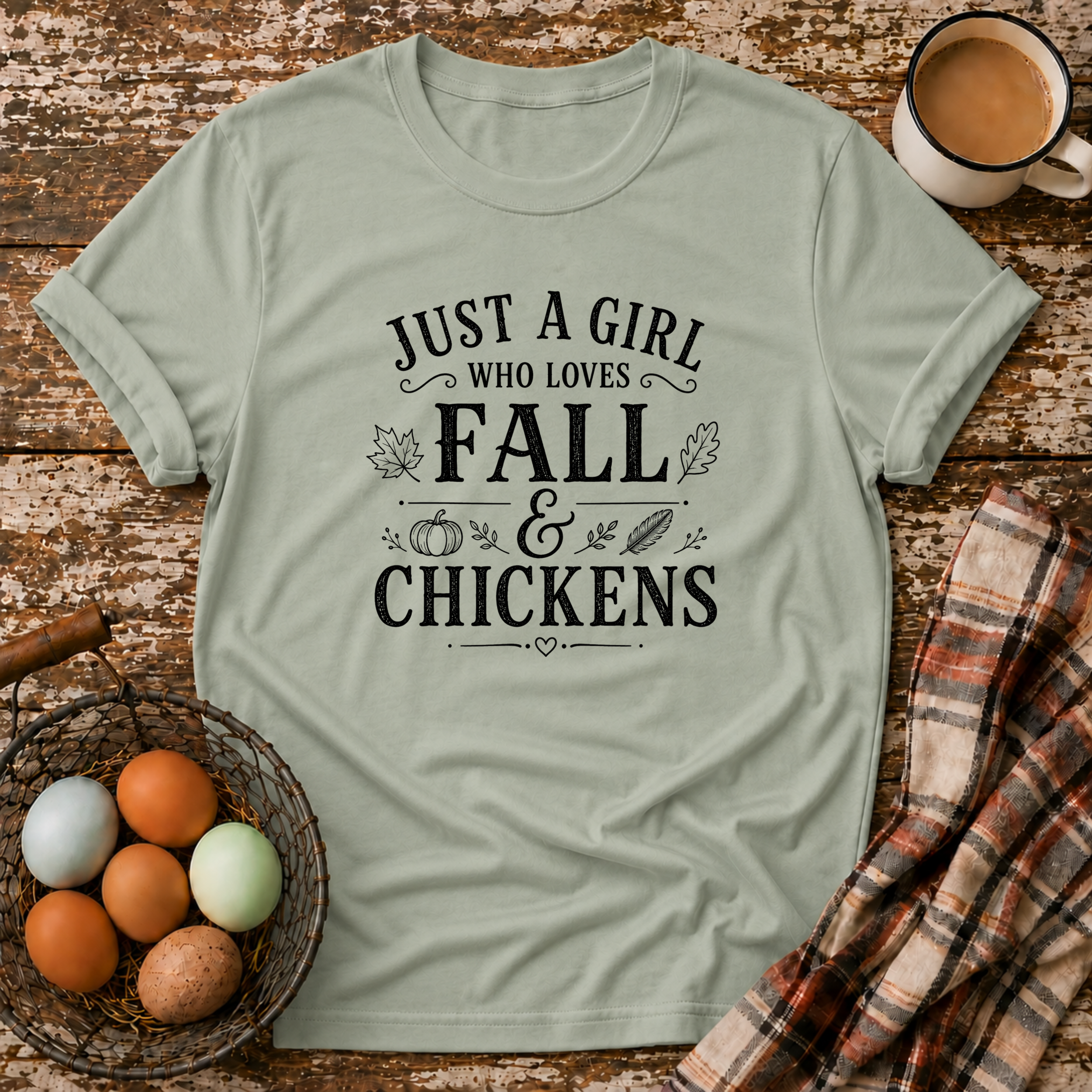 Just A Girl Who Loves Fall & Chickens T-Shirt