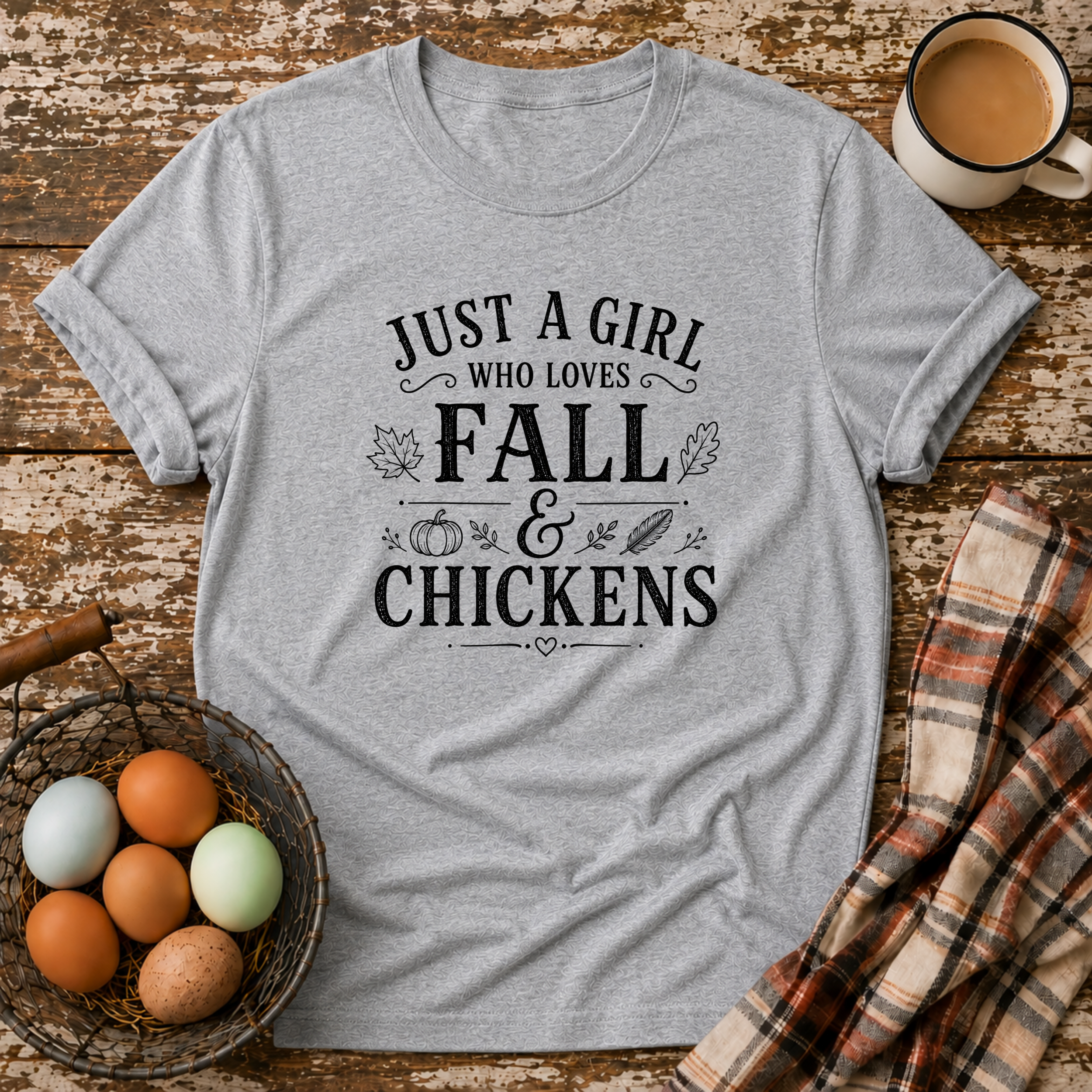Just A Girl Who Loves Fall & Chickens T-Shirt