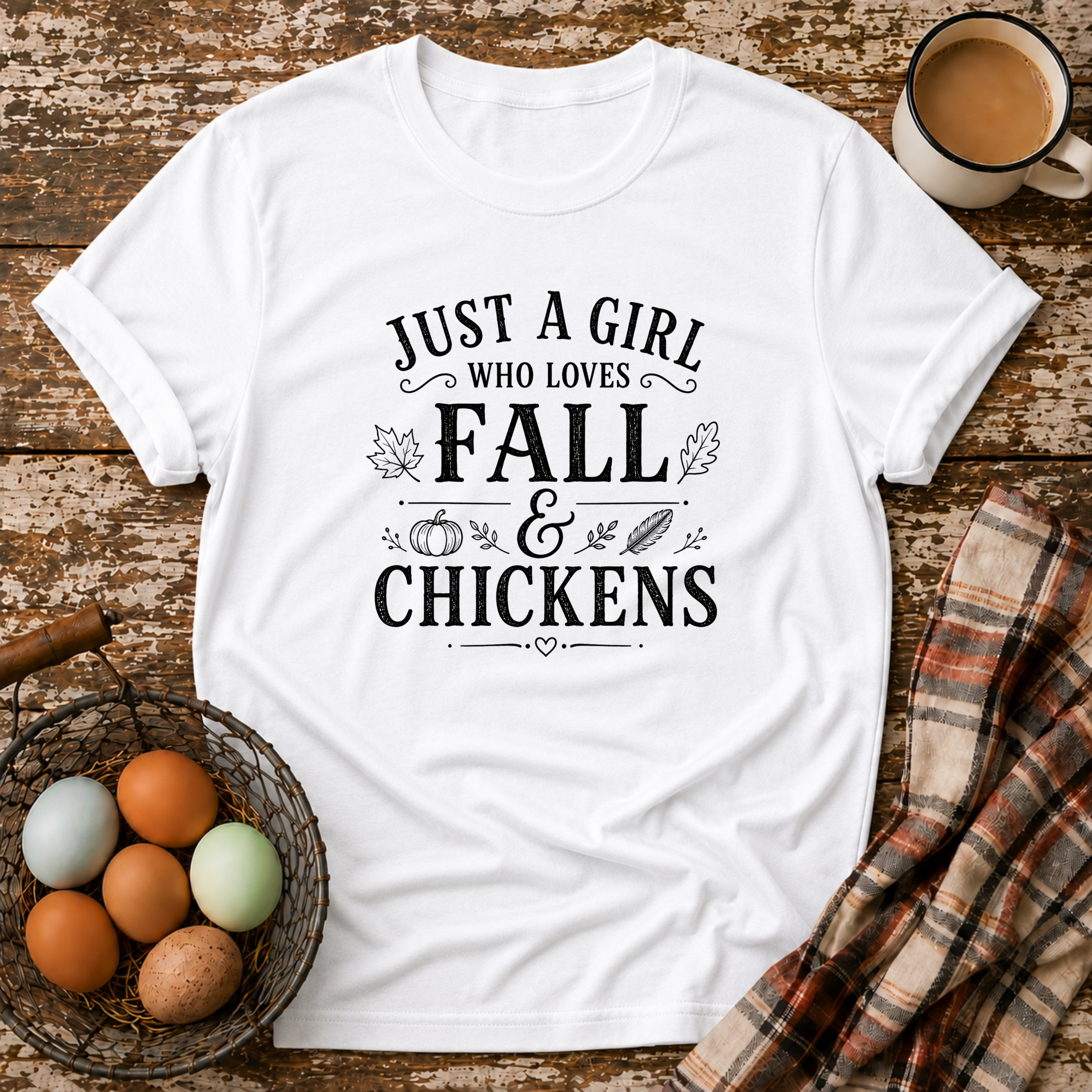 Just A Girl Who Loves Fall & Chickens T-Shirt