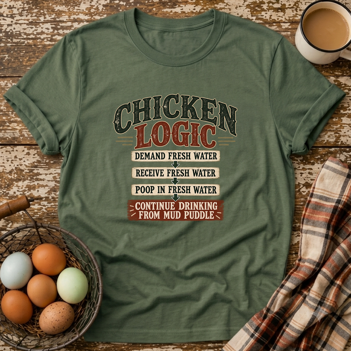 Chicken Logic - Funny Chicken Keeper T-Shirt