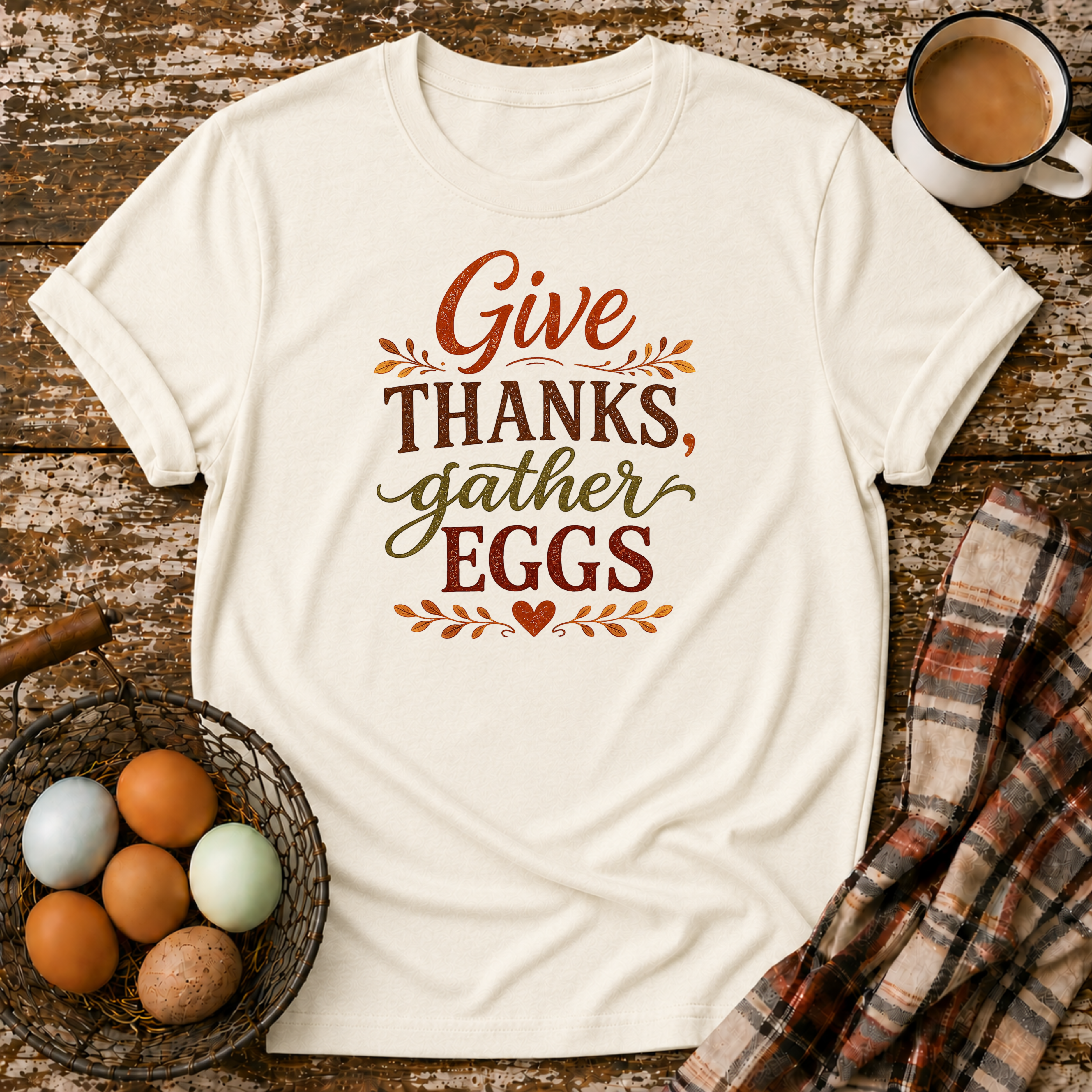 Give Thanks Gather Eggs T-Shirt