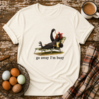 Go Away I'm Busy T-Shirt in Natural on Shady Hen Mercantile Evergreen mockup