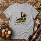 Go Away I'm Busy T-Shirt in Sport Grey on Shady Hen Mercantile Evergreen mockup