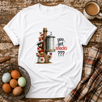 Got Snacks T-Shirt in White on Shady Hen Mercantile Evergreen mockup