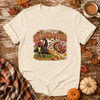 Happy Thanksgiving Funny Chicken & Turkey T-Shirt in Natural