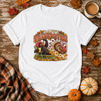 Happy Thanksgiving Funny Chicken & Turkey T-Shirt in White