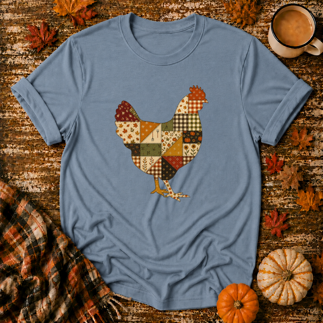 Harvest Quilt Chicken T-Shirt