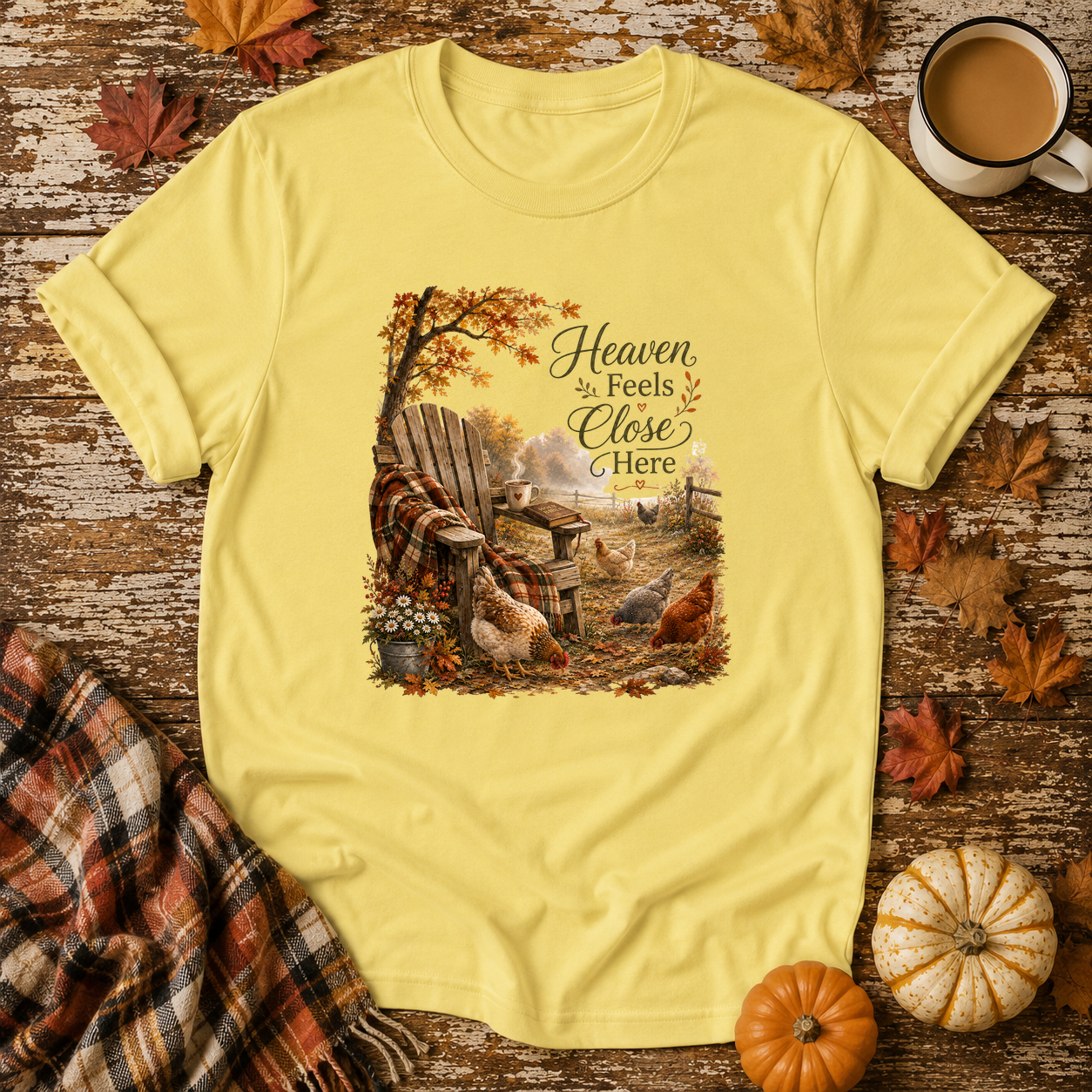 Heaven Feels Close Here T-Shirt in Cornsilk