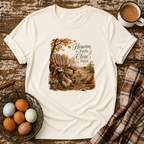 Heaven Feels Close Here T-Shirt in Natural on Shady Hen Mercantile Evergreen mockup