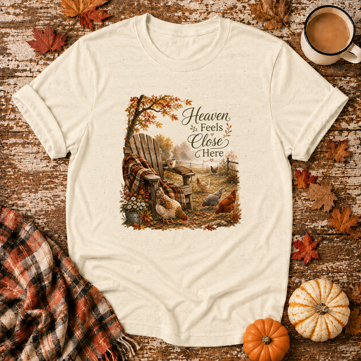 Heaven Feels Close Here T-Shirt in Natural