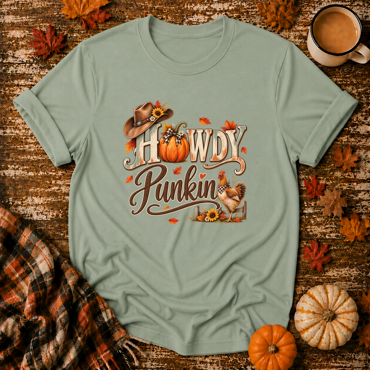 Howdy Punkin T-Shirt in Sage