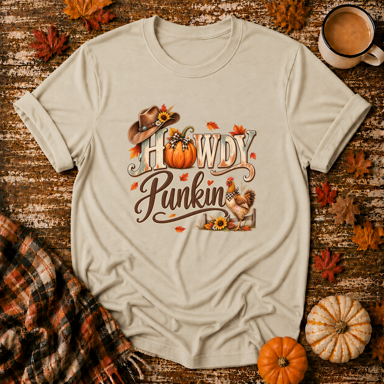 Howdy Punkin T-Shirt in Sand