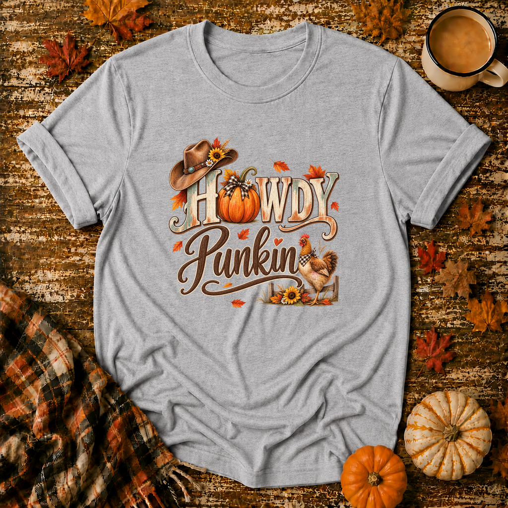 Howdy Punkin T-Shirt in Sport Grey