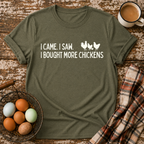 I Came I Saw T-Shirt in Heather Military Green on Shady Hen Mercantile Evergreen mockup