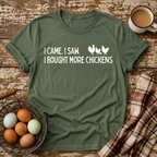I Came I Saw T-Shirt in Military Green on Shady Hen Mercantile Evergreen mockup