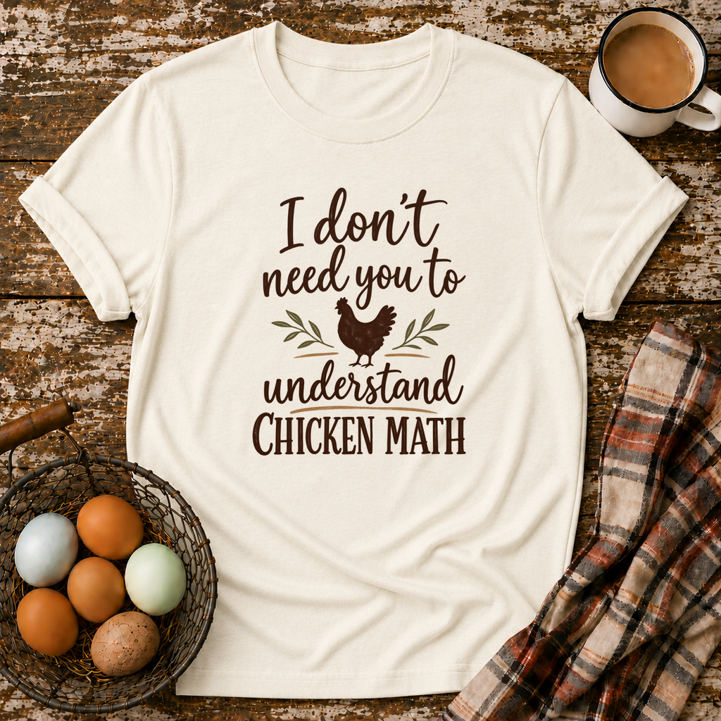 I Don't Need You to Understand Chicken Math T-Shirt in Natural