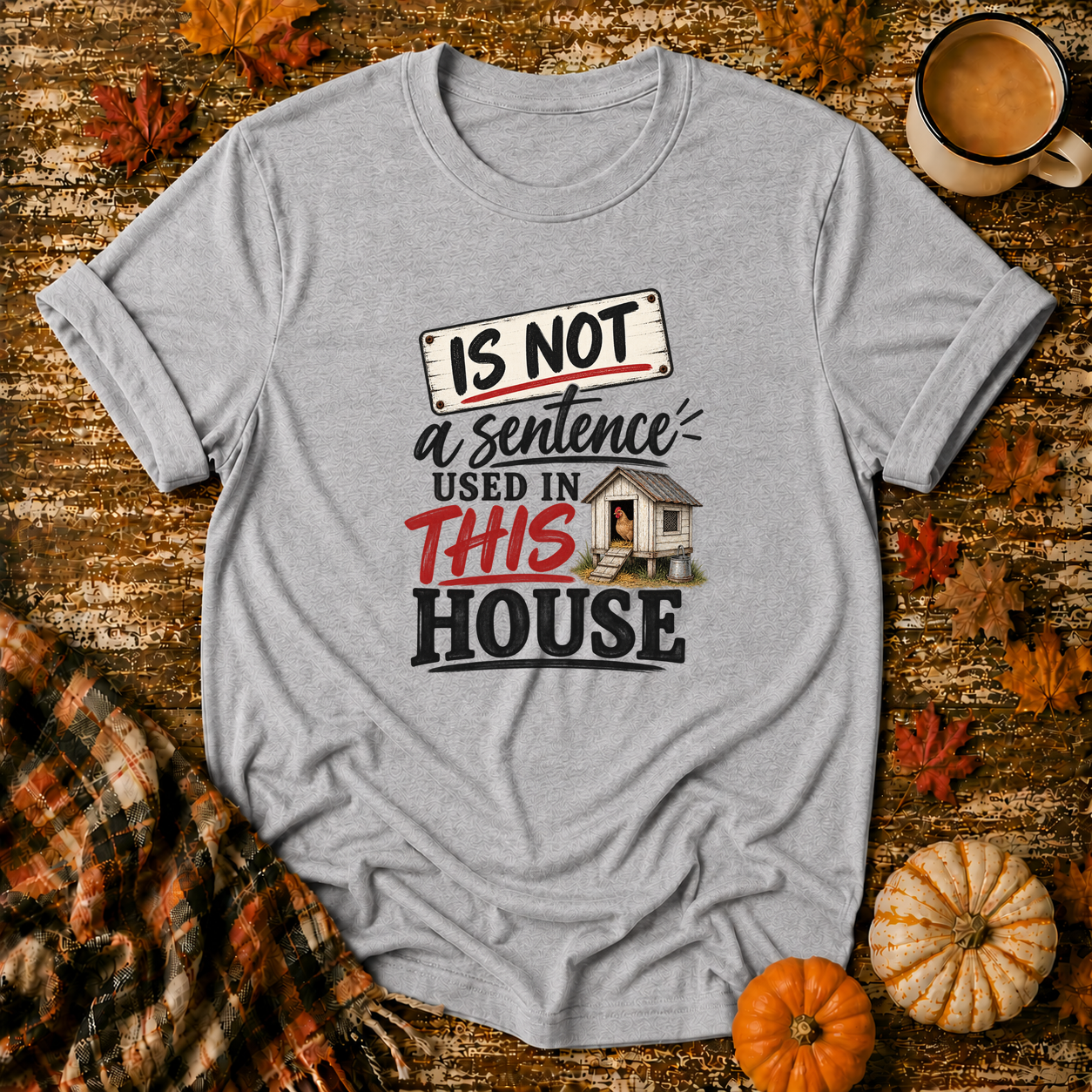 Is Not Used In This House T-Shirt in Sport Grey on Shady Hen Mercantile Fall mockup