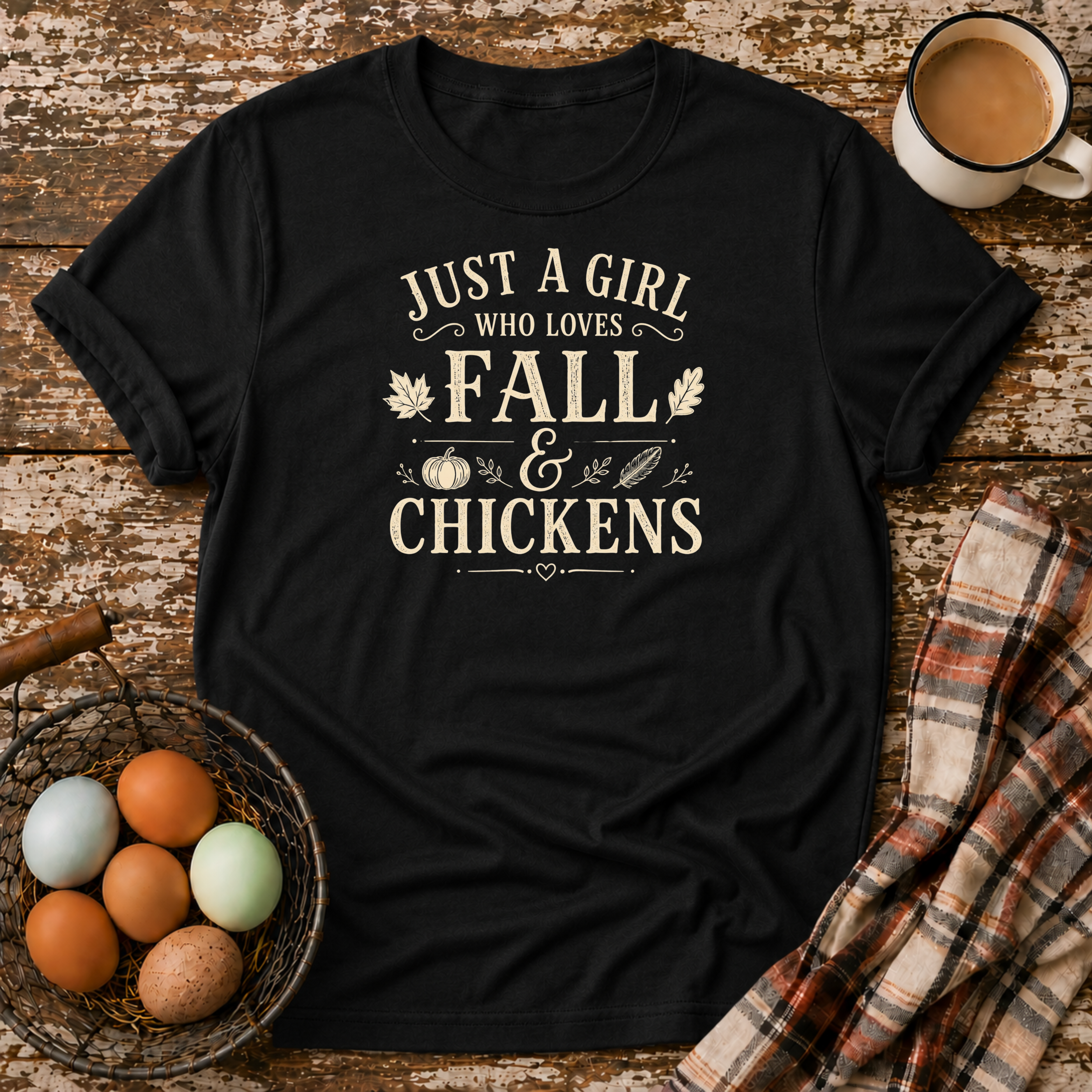 Just A Girl Who Loves Fall & Chickens T-Shirt