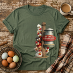 My Circus My Chickens T-Shirt in Military Green on Shady Hen Mercantile Evergreen mockup