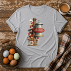 My Circus My Chickens T-Shirt in Sport Grey on Shady Hen Mercantile Evergreen mockup