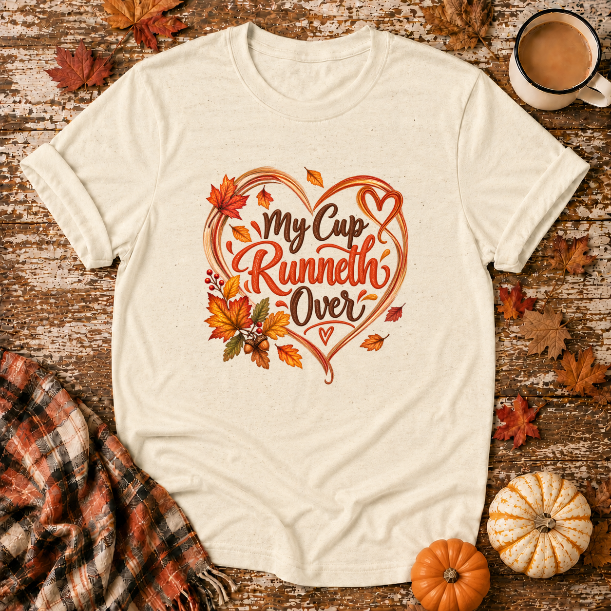 My Cup Runneth Over Fall T-Shirt in Natural