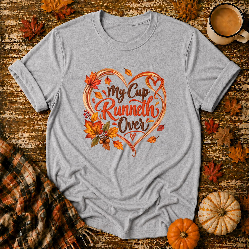 My Cup Runneth Over Fall T-Shirt in Sport Grey