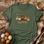 My Emotional Support Group T-Shirt in Military Green on Shady Hen Mercantile Evergreen mockup