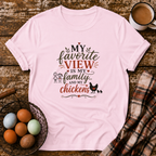 My Favorite View T-Shirt in Light Pink on Shady Hen Mercantile Evergreen mockup