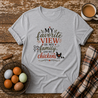 My Favorite View T-Shirt in Sport Grey on Shady Hen Mercantile Evergreen mockup