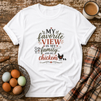 My Favorite View T-Shirt in White on Shady Hen Mercantile Evergreen mockup