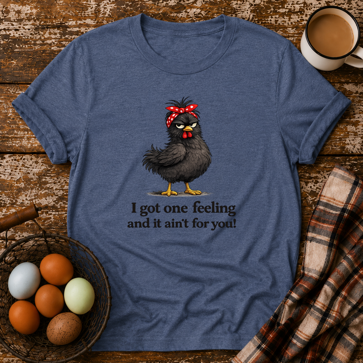 Only One Feeling T-Shirt in Heather Indigo on Shady Hen Mercantile Evergreen mockup