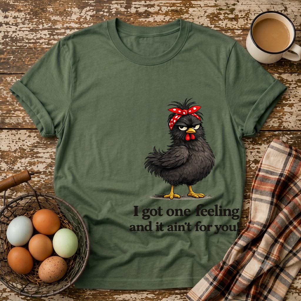 Only One Feeling T-Shirt in Military Green on Shady Hen Mercantile Evergreen mockup
