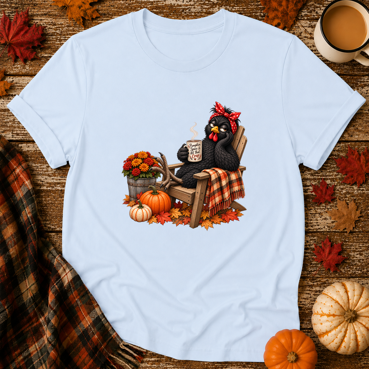 Pumpkin Spice & All That Crap T-Shirt in Light Blue