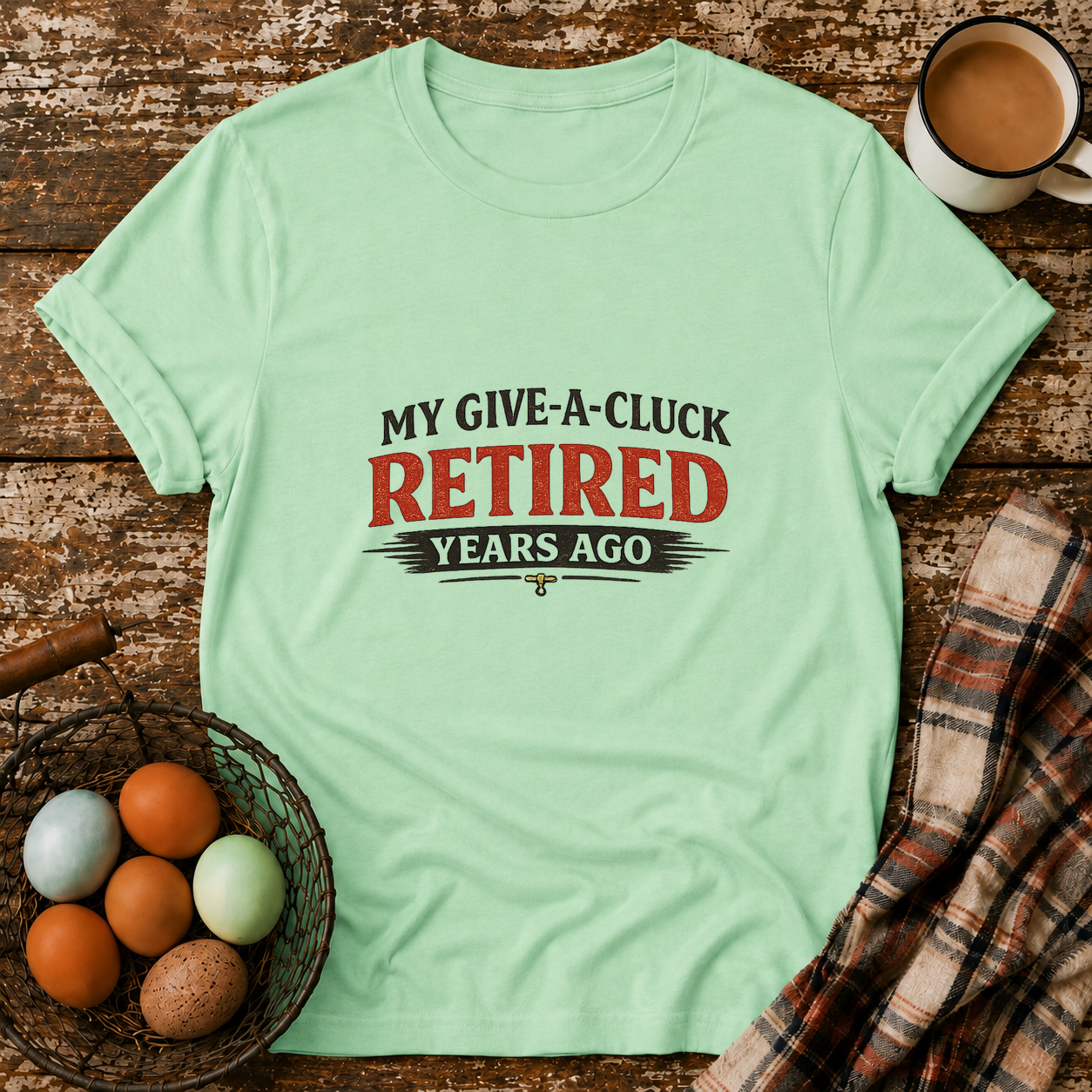 Retired Years Ago T-Shirt in Mint Green