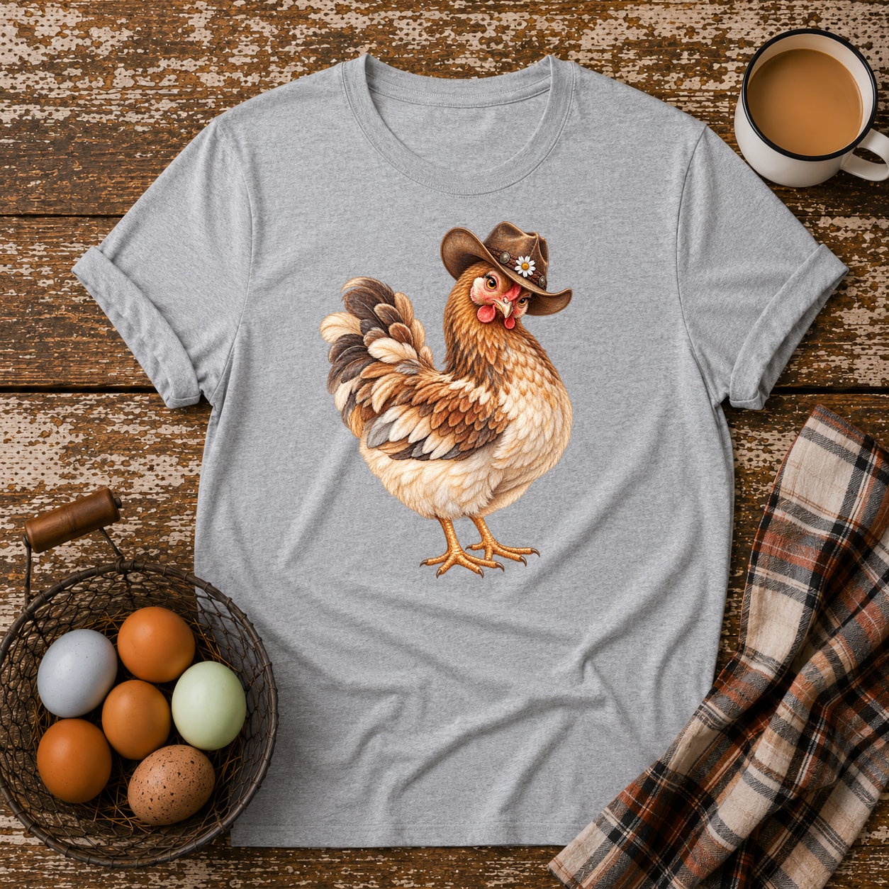 Roxy Wearing A Cowboy Hat T-Shirt in Sport Grey