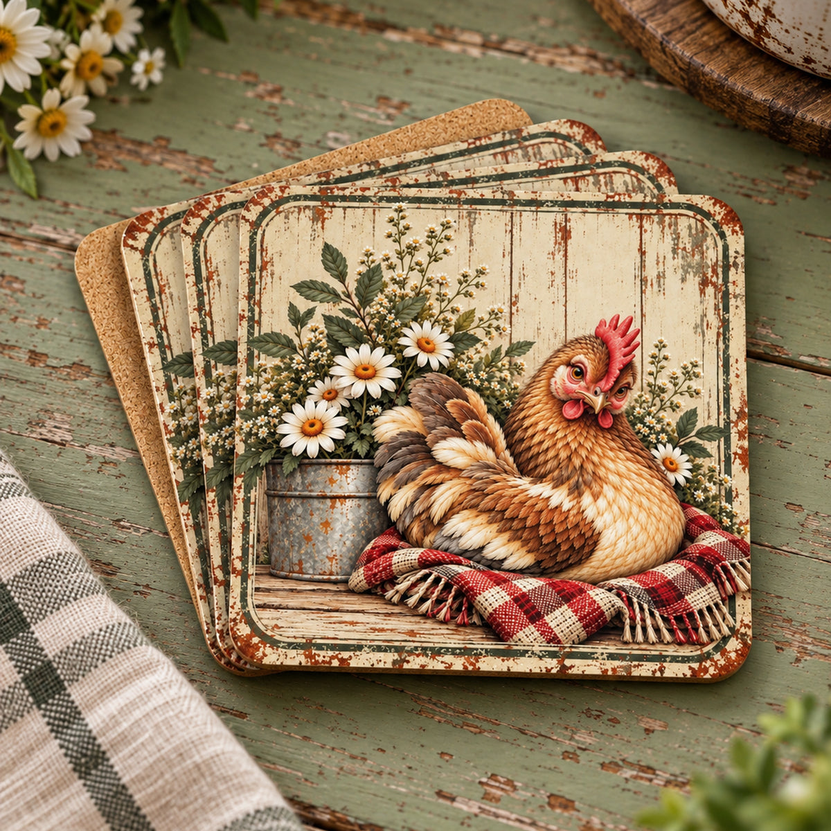 Roxy's Farmhouse Charm | Corkwood Coaster Set