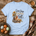 Some Days Feel Like a Gift T-Shirt in Light Blue on Shady Hen Mercantile Evergreen mockup