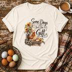 Some Days Feel Like a Gift T-Shirt in Natural on Shady Hen Mercantile Evergreen mockup
