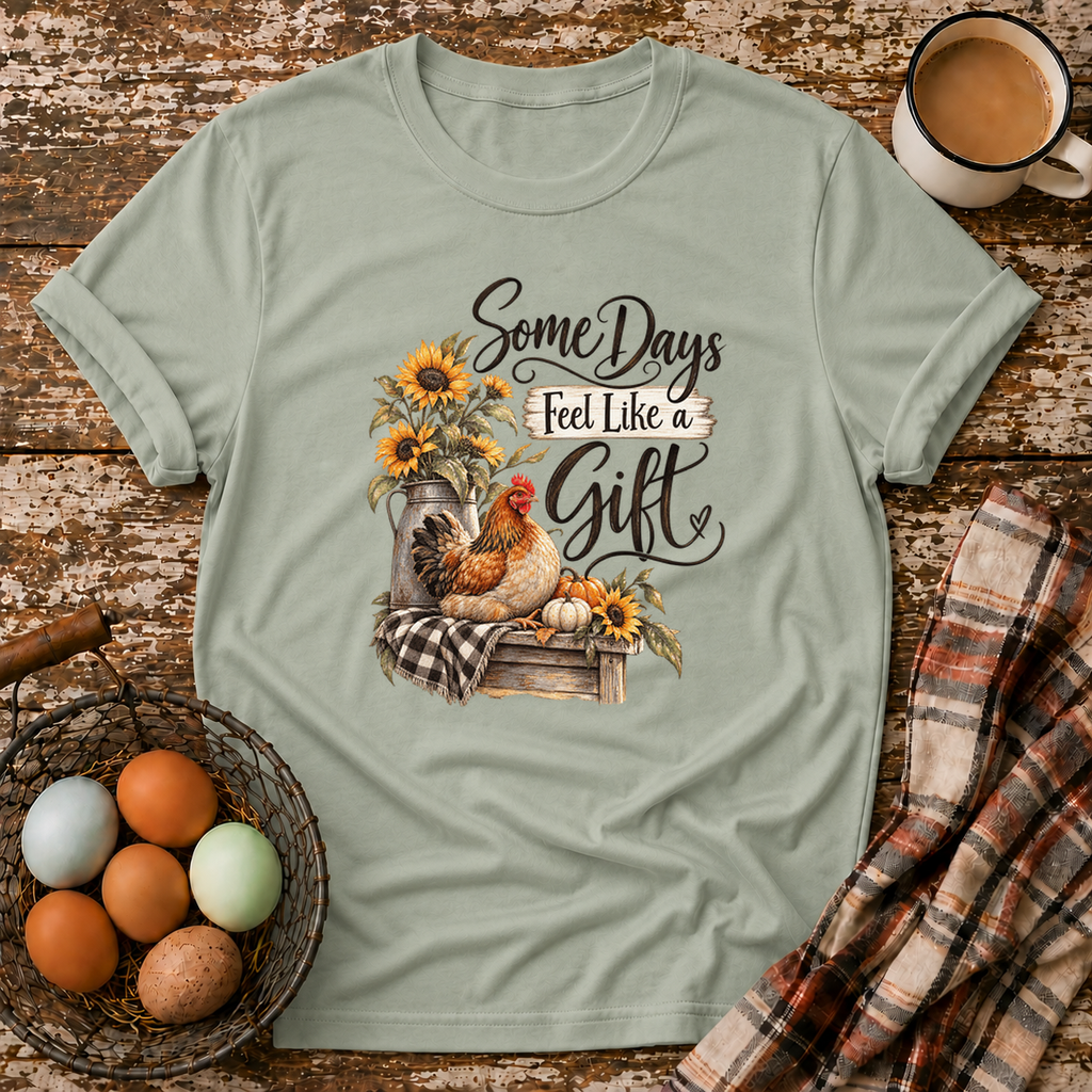 Some Days Feel Like a Gift T-Shirt in Sage on Shady Hen Mercantile Evergreen mockup