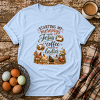 Starting My Mornings T-Shirt in Light Blue
