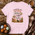 Starting My Mornings T-Shirt in Light Pink