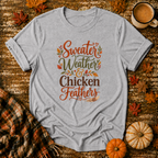 Sweater Weather & Chicken Feathers T-Shirt in Sport Grey