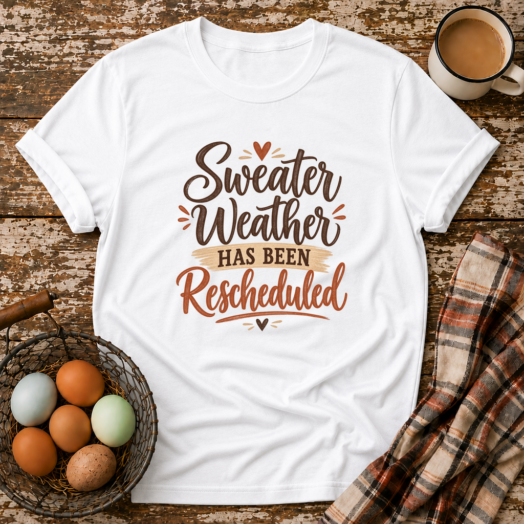 Sweater Weather Has Been Rescheduled T-Shirt in White