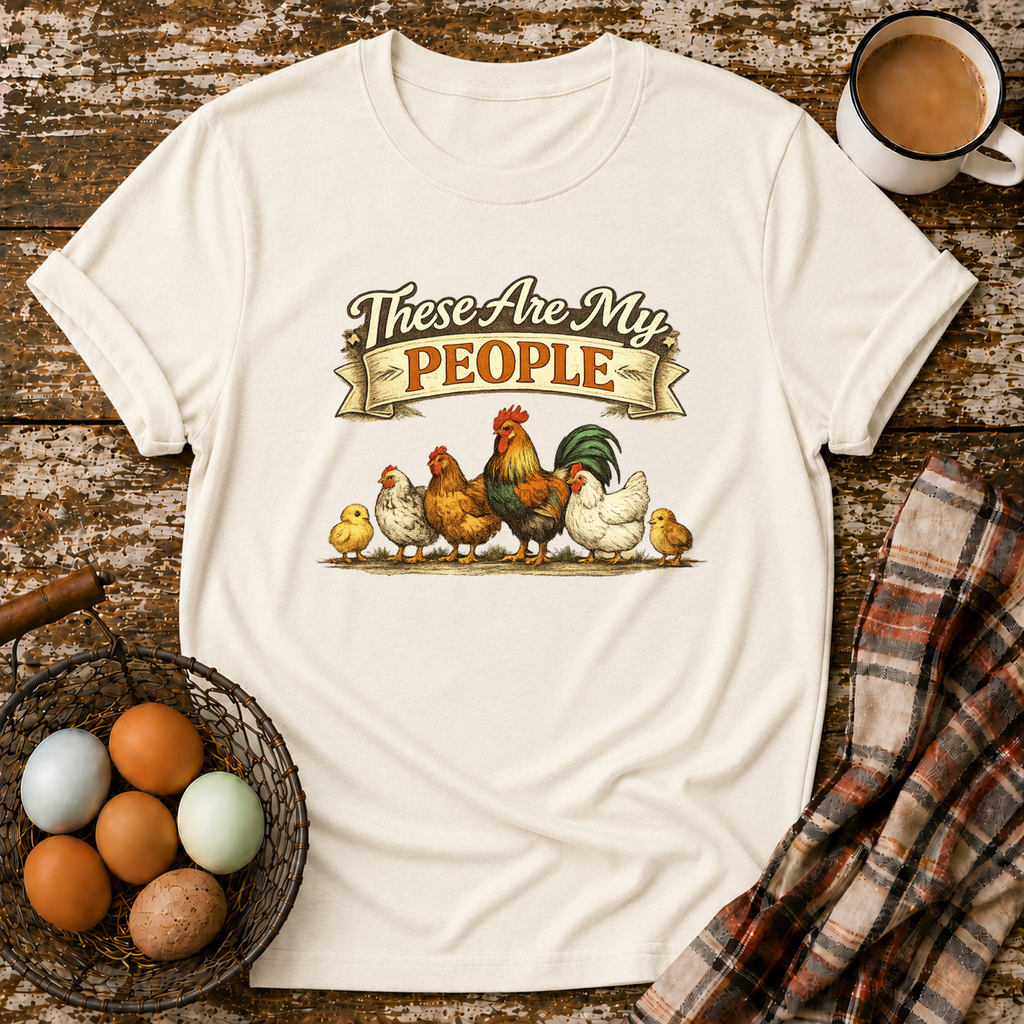 These Are My People Chicken Lover T-Shirt in Natural