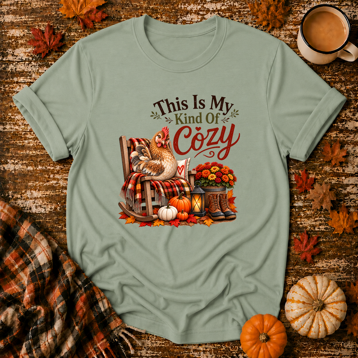 This Is My Kind of Cozy T-Shirt in Sage